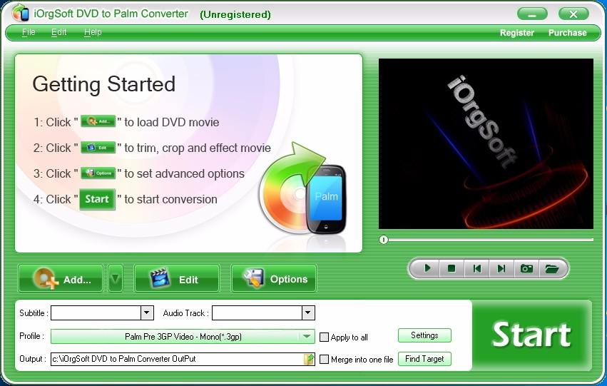 iOrgsoft DVD to Palm Converter,DVD转Palm,视频转换